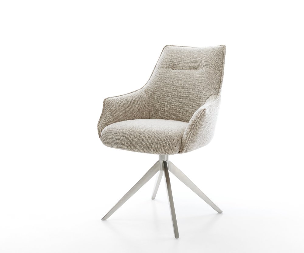 Jedálenská stolička Alja-Flex s opierkami tkanina mäkká béžová krížová