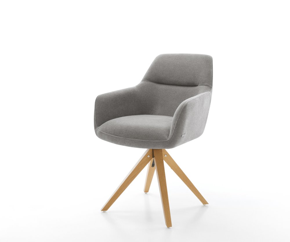 Jedálenská stolička Pejo-Flex štruktúrovaná látka mäkký sivá drevená