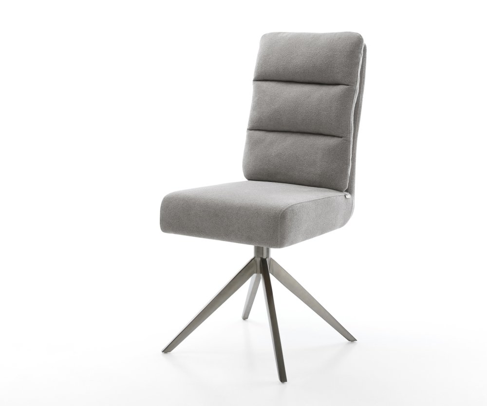 Jedálenská stolička Pela-Flex texturovaná látka mäkký sivá krížová