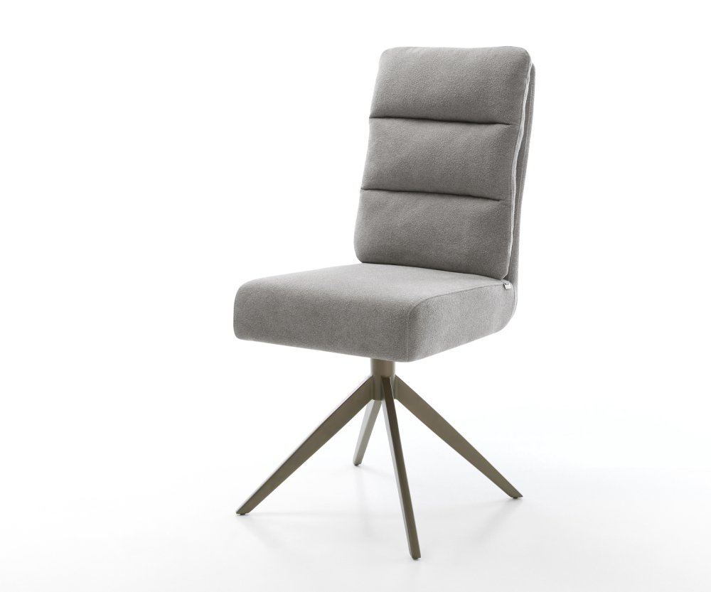 Jedálenská stolička Pela-Flex tkanina mäkký sivá krížová podstava