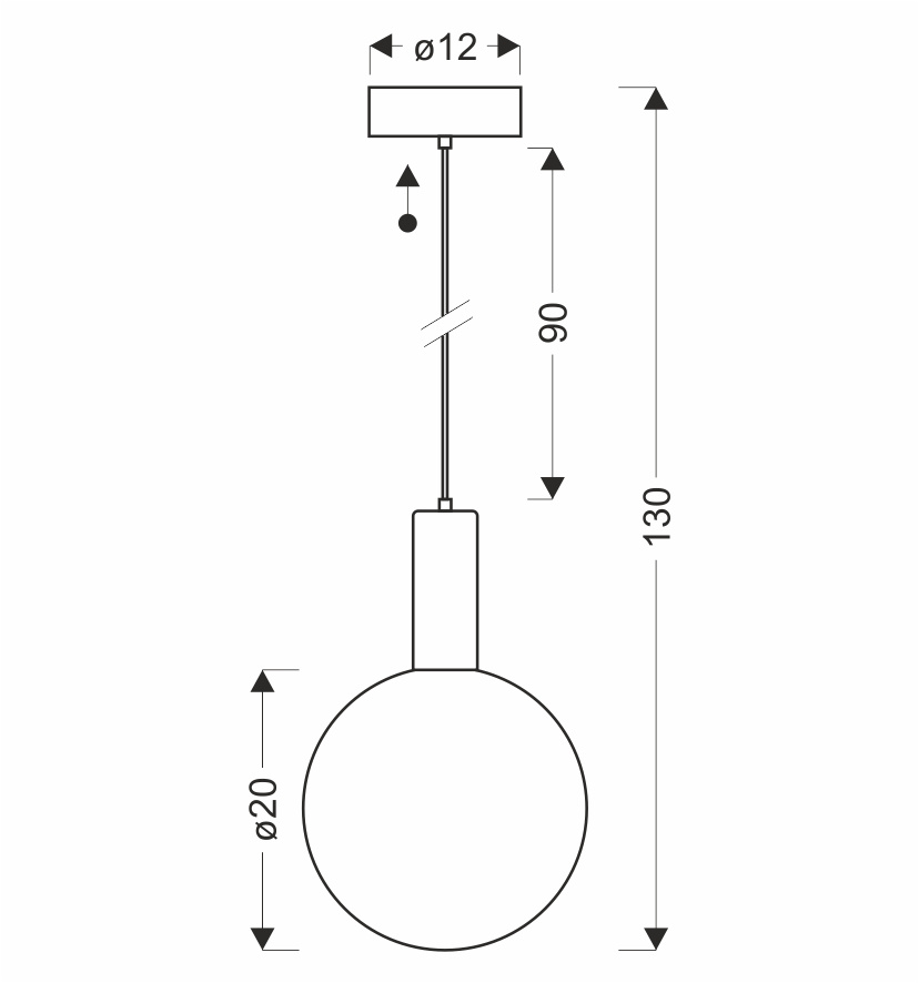 Lampa wisząca Testa kula szklana beżowa z białym kloszem 1x10W G9