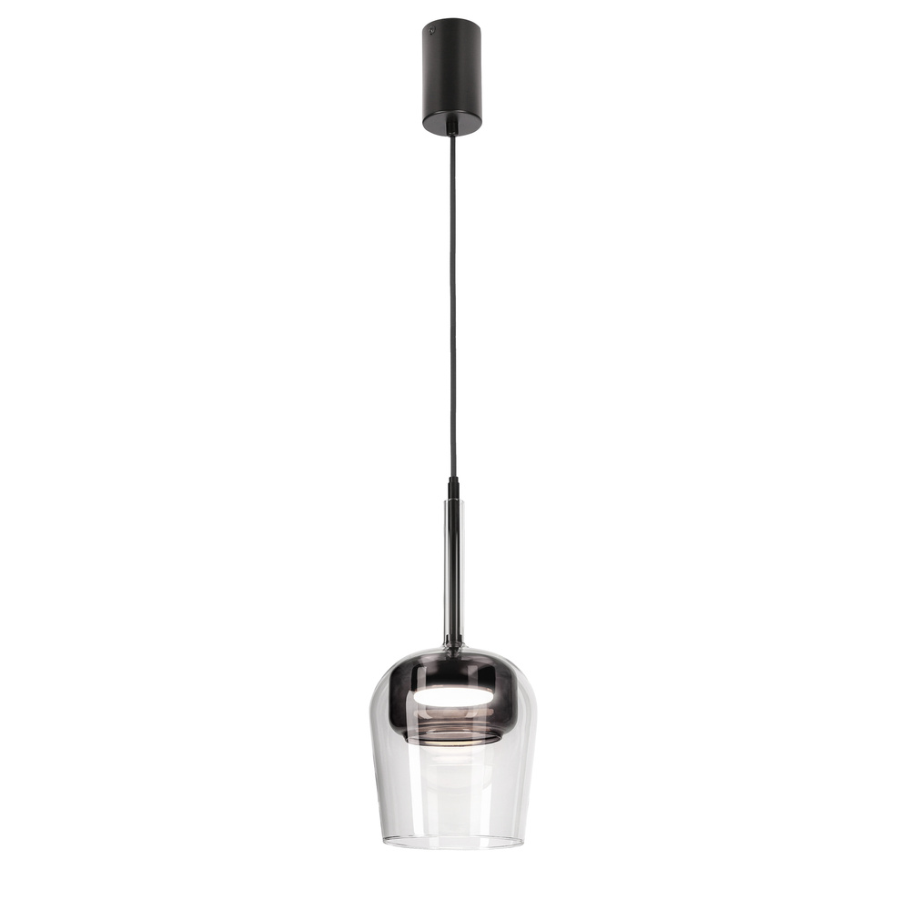 Levně Lampa wisząca Glaxi szklana szara transparentna do salonu GX53